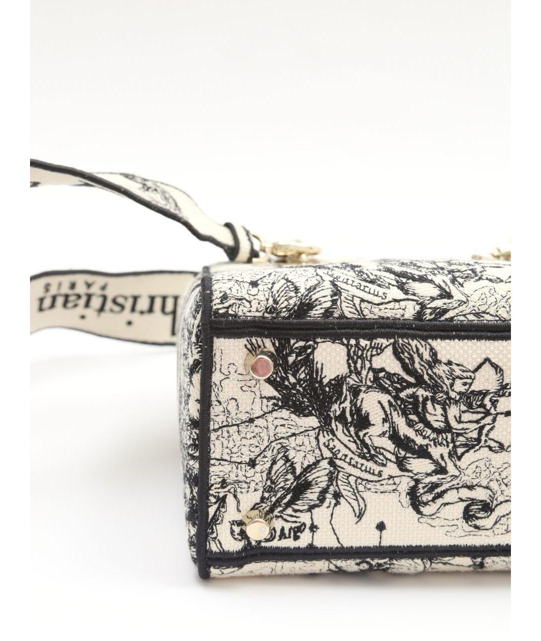 CHRISTIAN DIOR Белая жаккардовая сумка с короткими ручками, фото 7