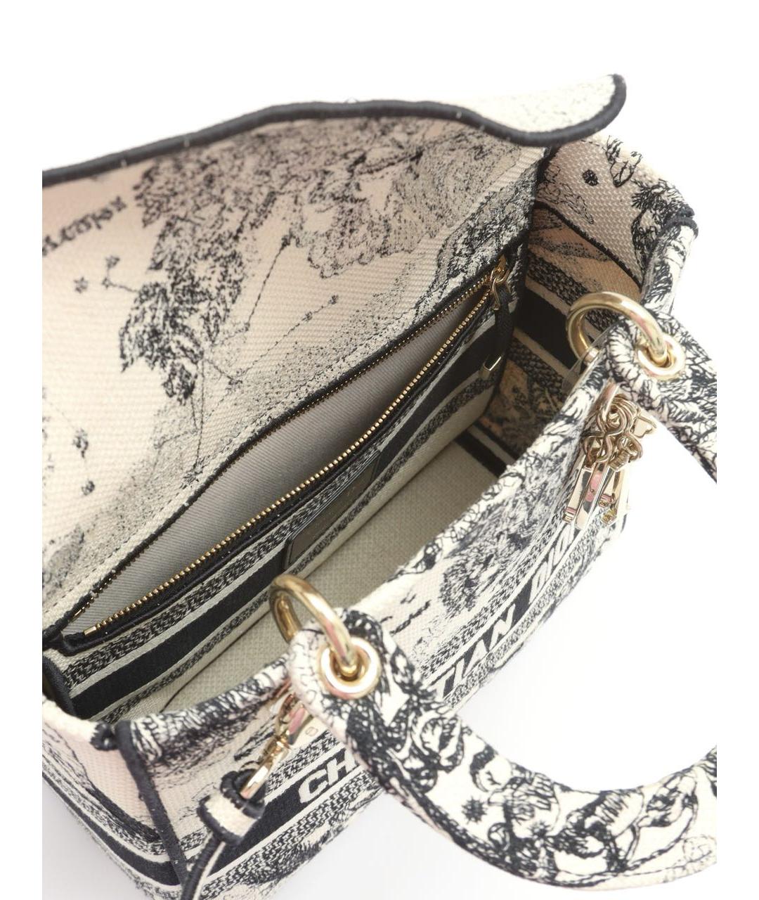 CHRISTIAN DIOR Белая жаккардовая сумка с короткими ручками, фото 5