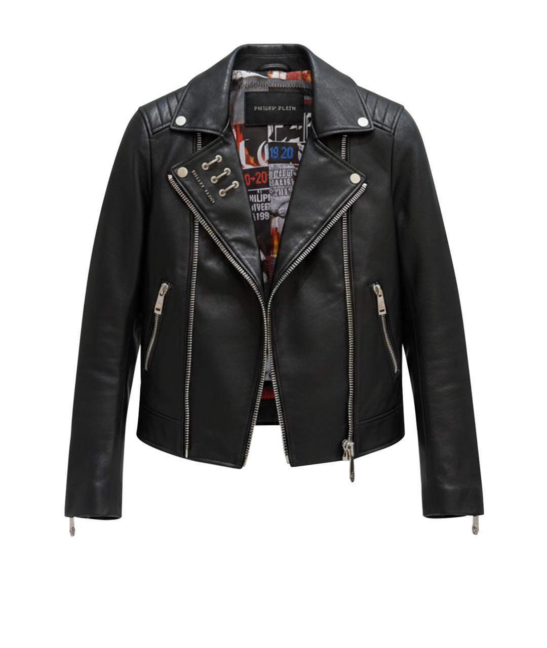 PHILIPP PLEIN Черная кожаная куртка, фото 1