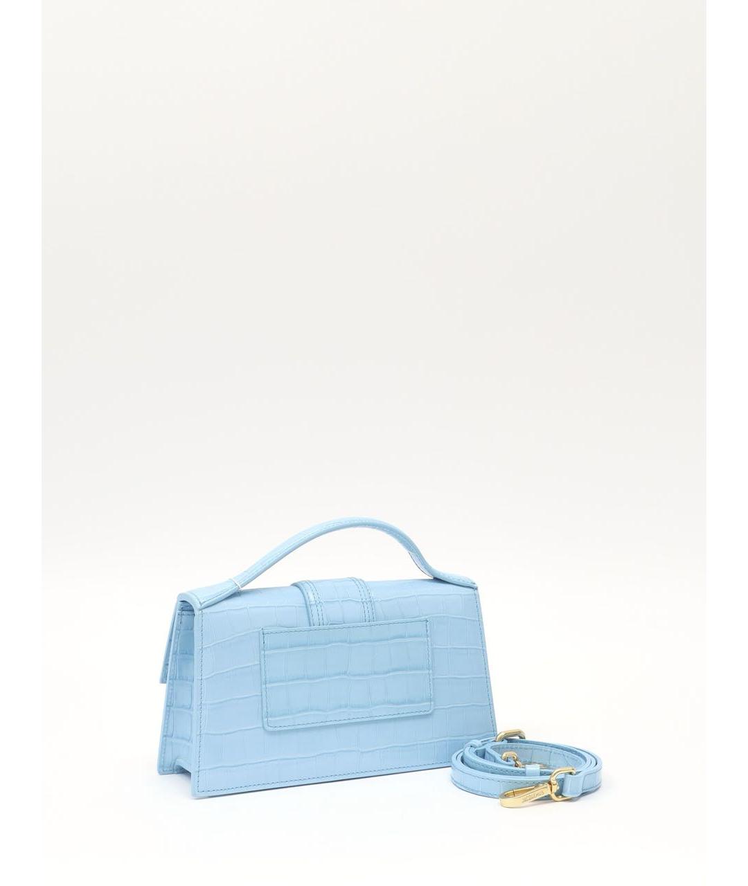 JACQUEMUS Голубая кожаная сумка с короткими ручками, фото 3