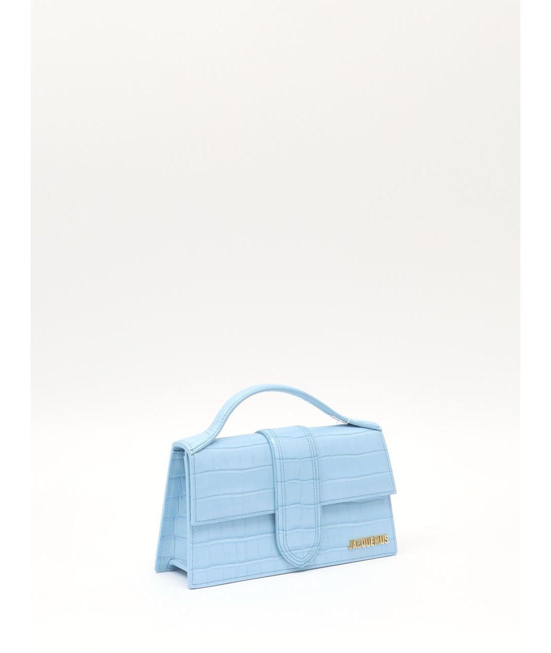 JACQUEMUS Голубая кожаная сумка с короткими ручками, фото 2