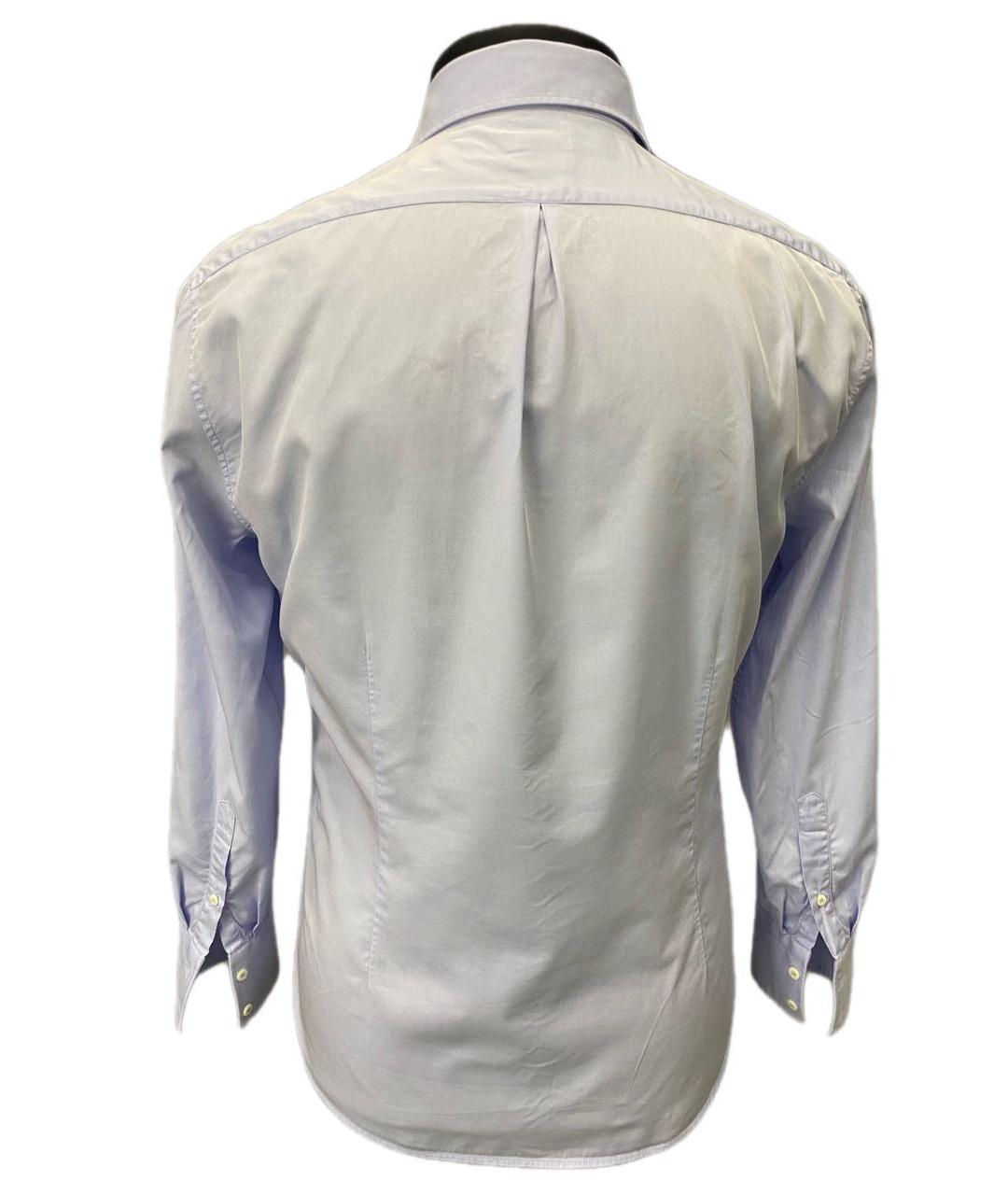 BRUNELLO CUCINELLI Голубая хлопковая классическая рубашка, фото 2