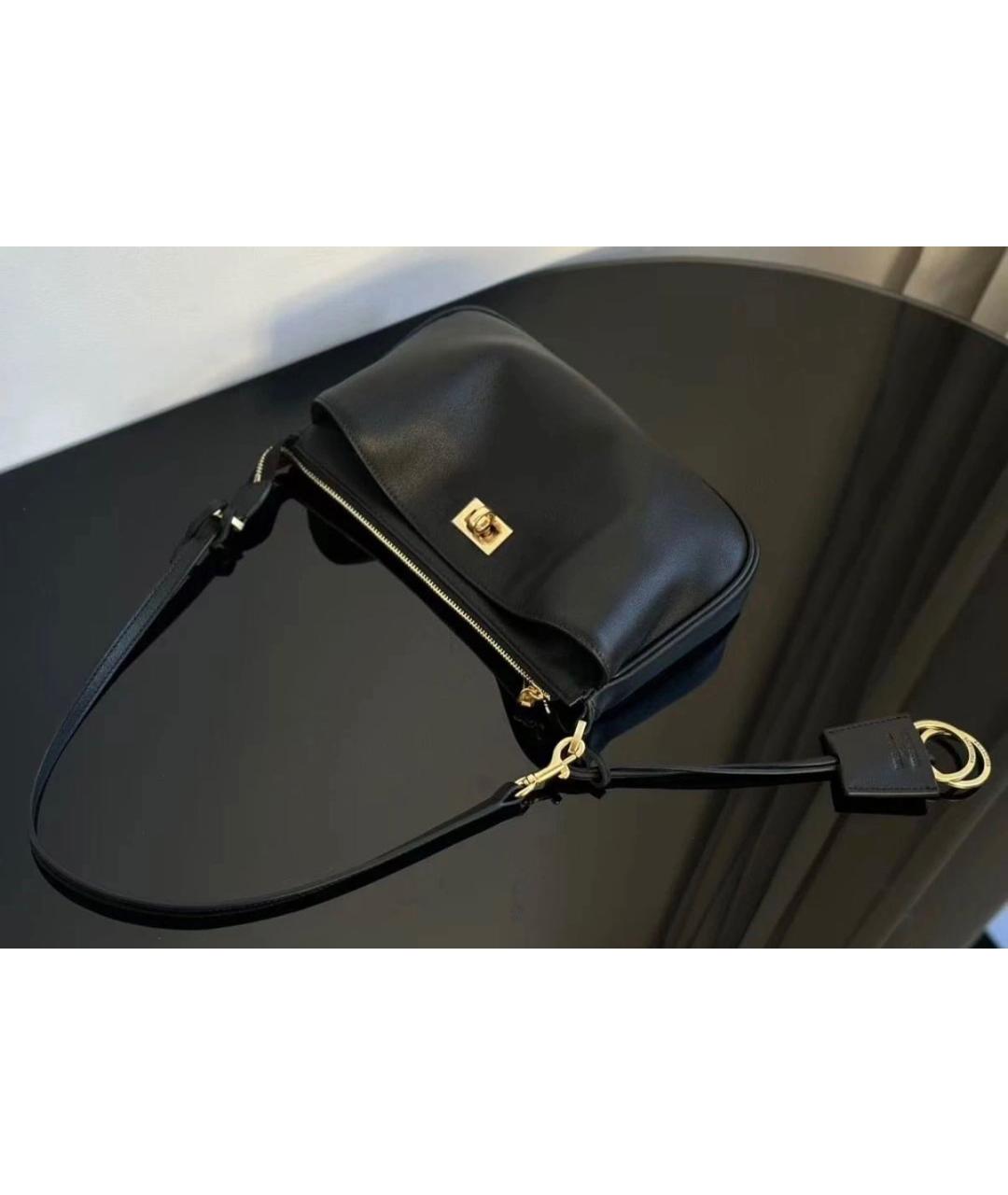 BALENCIAGA Черная кожаная сумка через плечо, фото 6