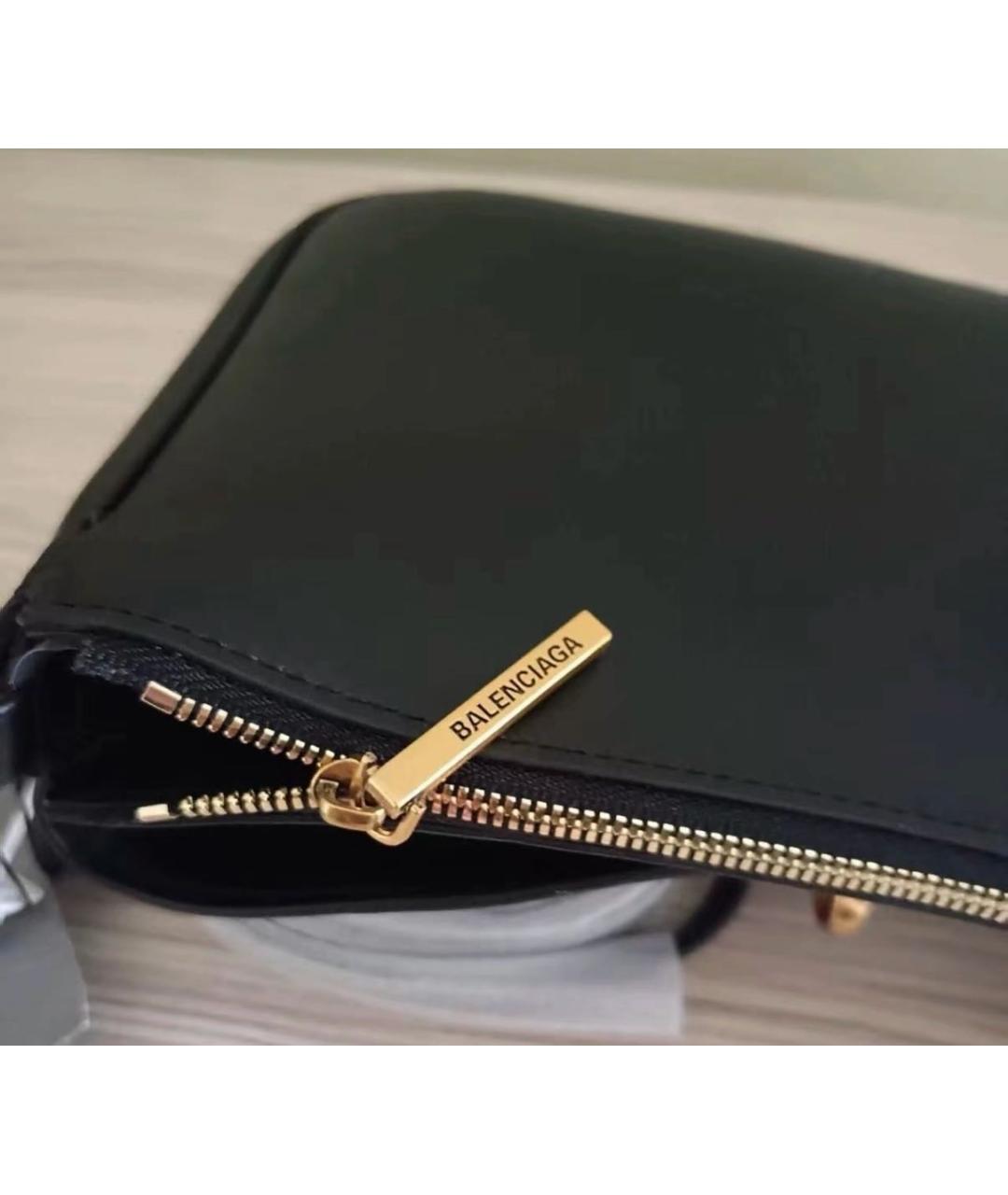 BALENCIAGA Черная кожаная сумка через плечо, фото 7
