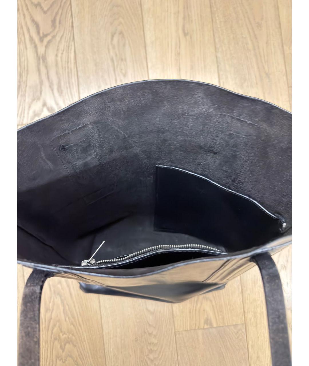 RICK OWENS Черная кожаная сумка тоут, фото 5