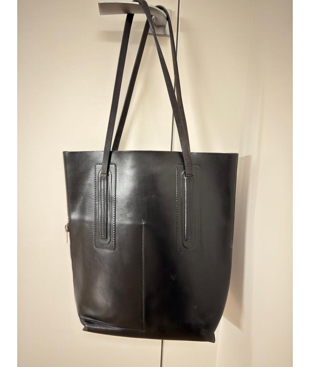 RICK OWENS Черная кожаная сумка тоут, фото 7