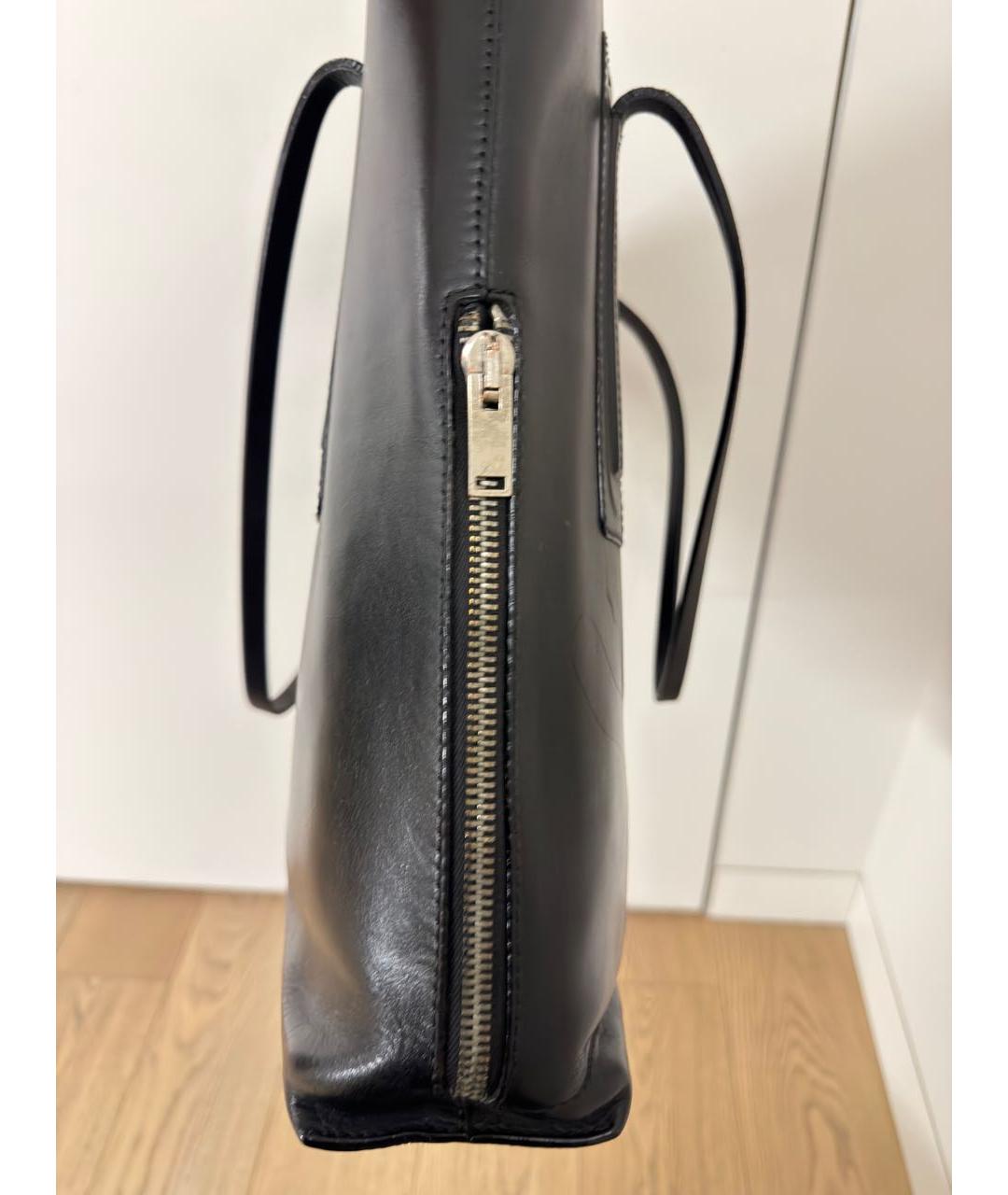 RICK OWENS Черная кожаная сумка тоут, фото 3