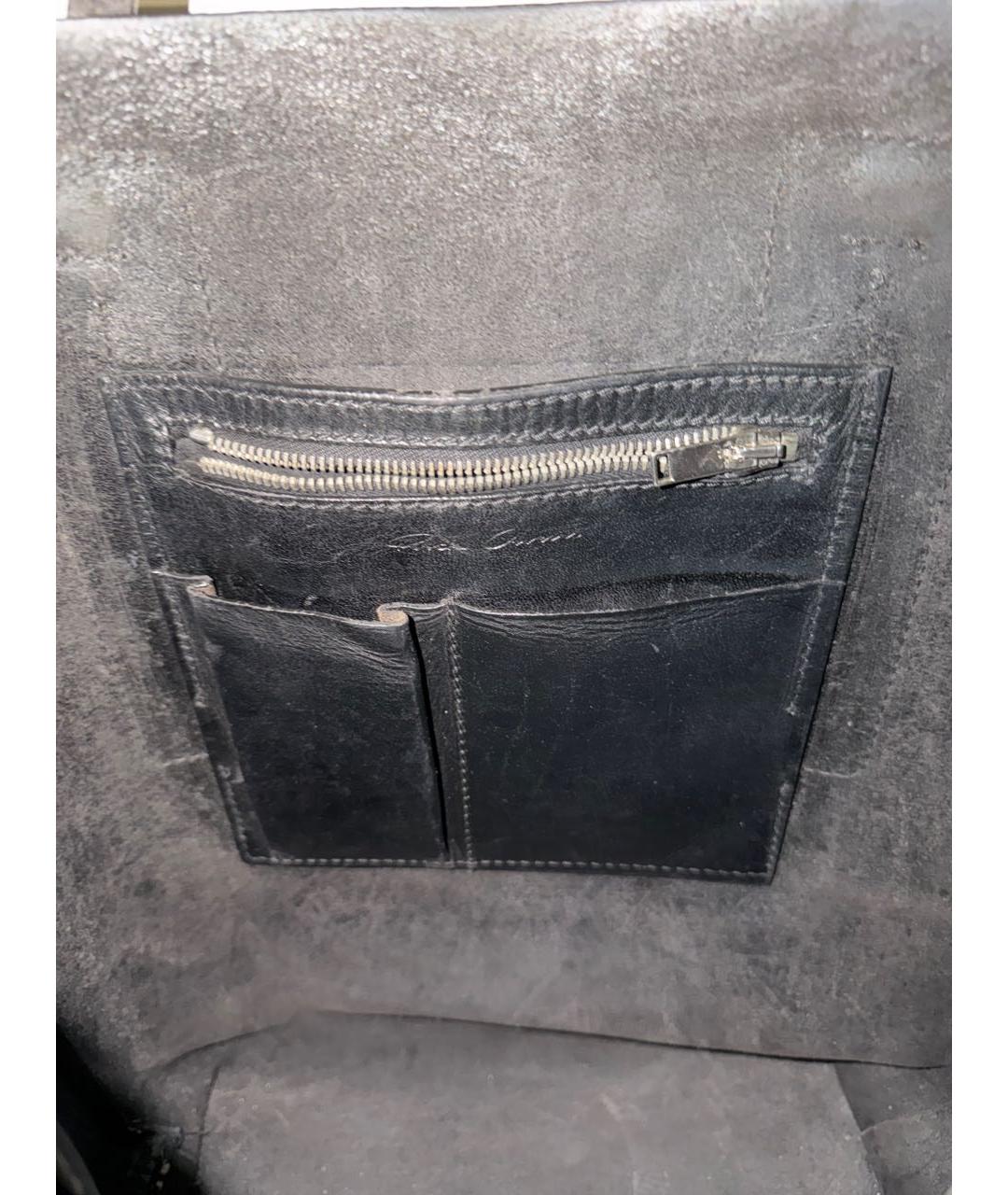 RICK OWENS Черная кожаная сумка тоут, фото 4