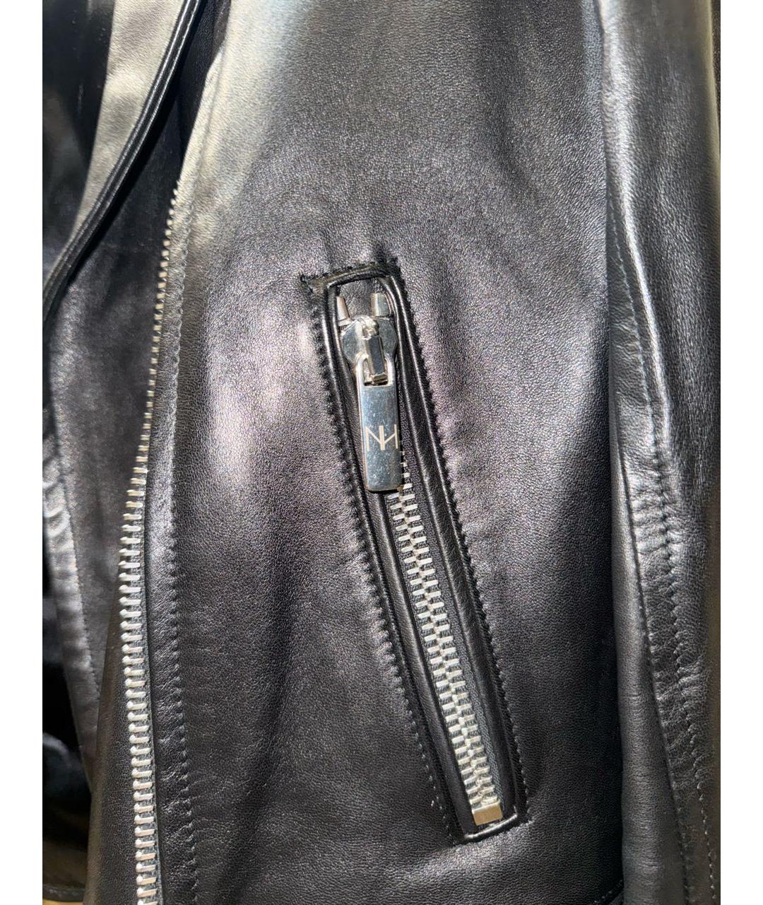 NOUR HAMMOUR Черная кожаная куртка, фото 7