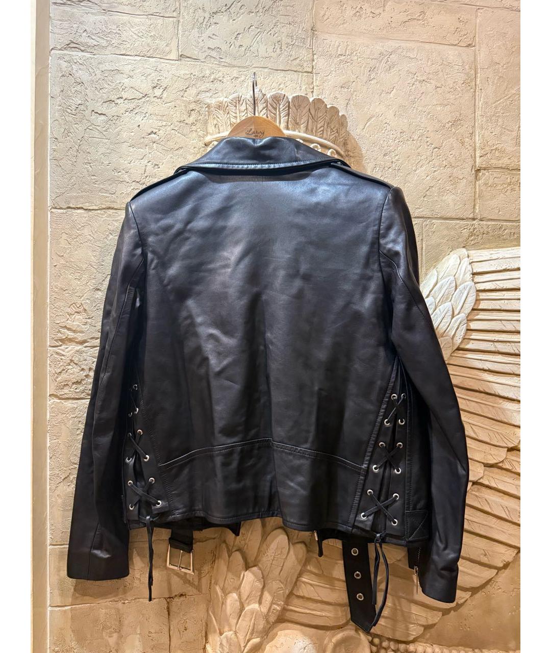 NOUR HAMMOUR Черная кожаная куртка, фото 2