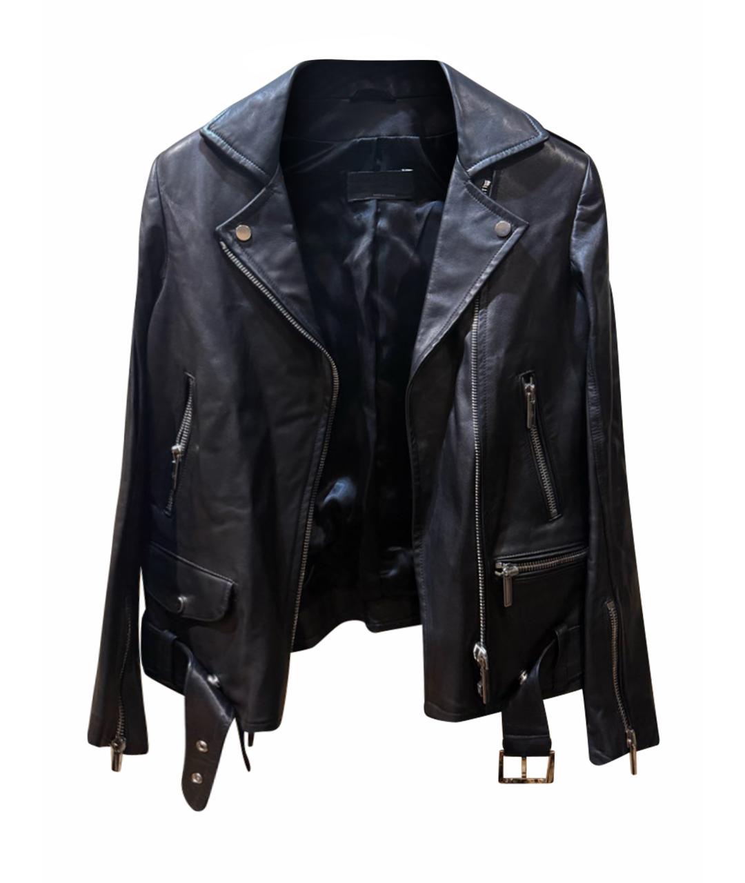 NOUR HAMMOUR Черная кожаная куртка, фото 1