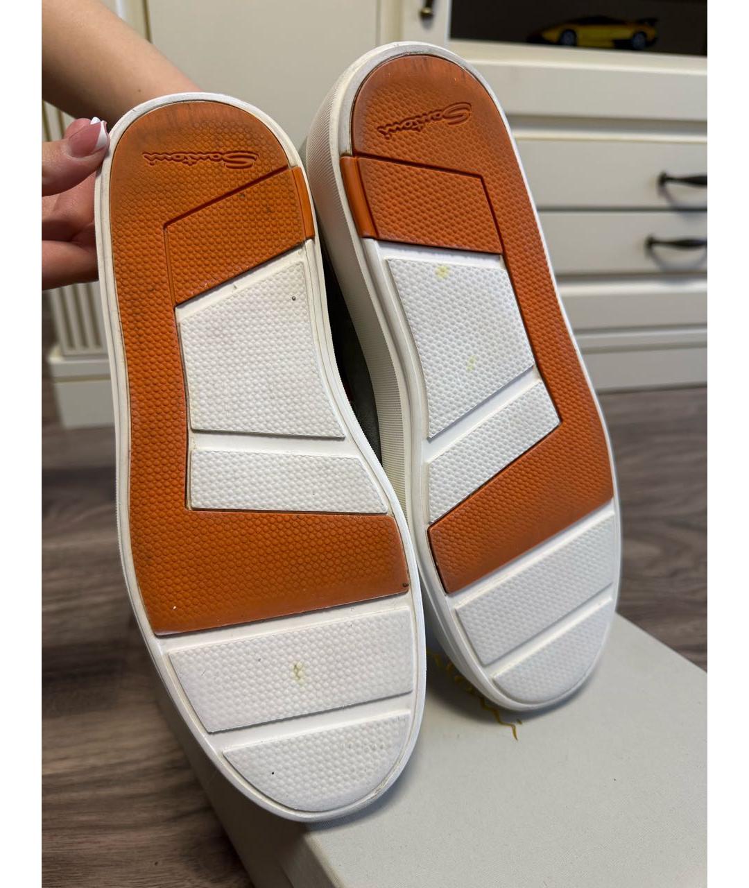 SANTONI Серые замшевые кеды, фото 7