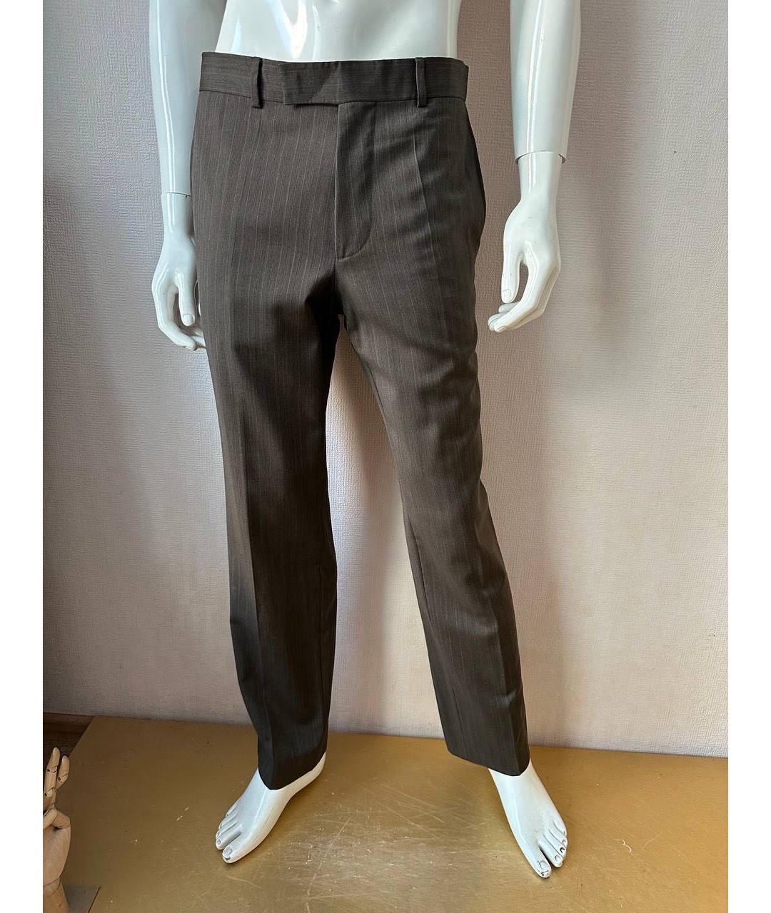 HUGO BOSS Коричневые шерстяные классические брюки, фото 7