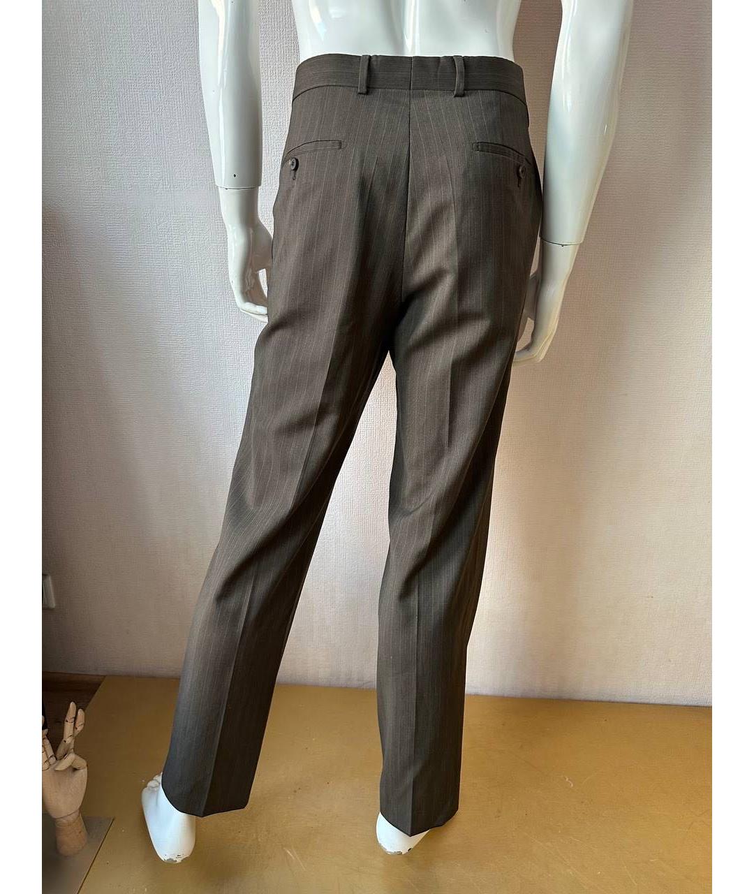 HUGO BOSS Коричневые шерстяные классические брюки, фото 8