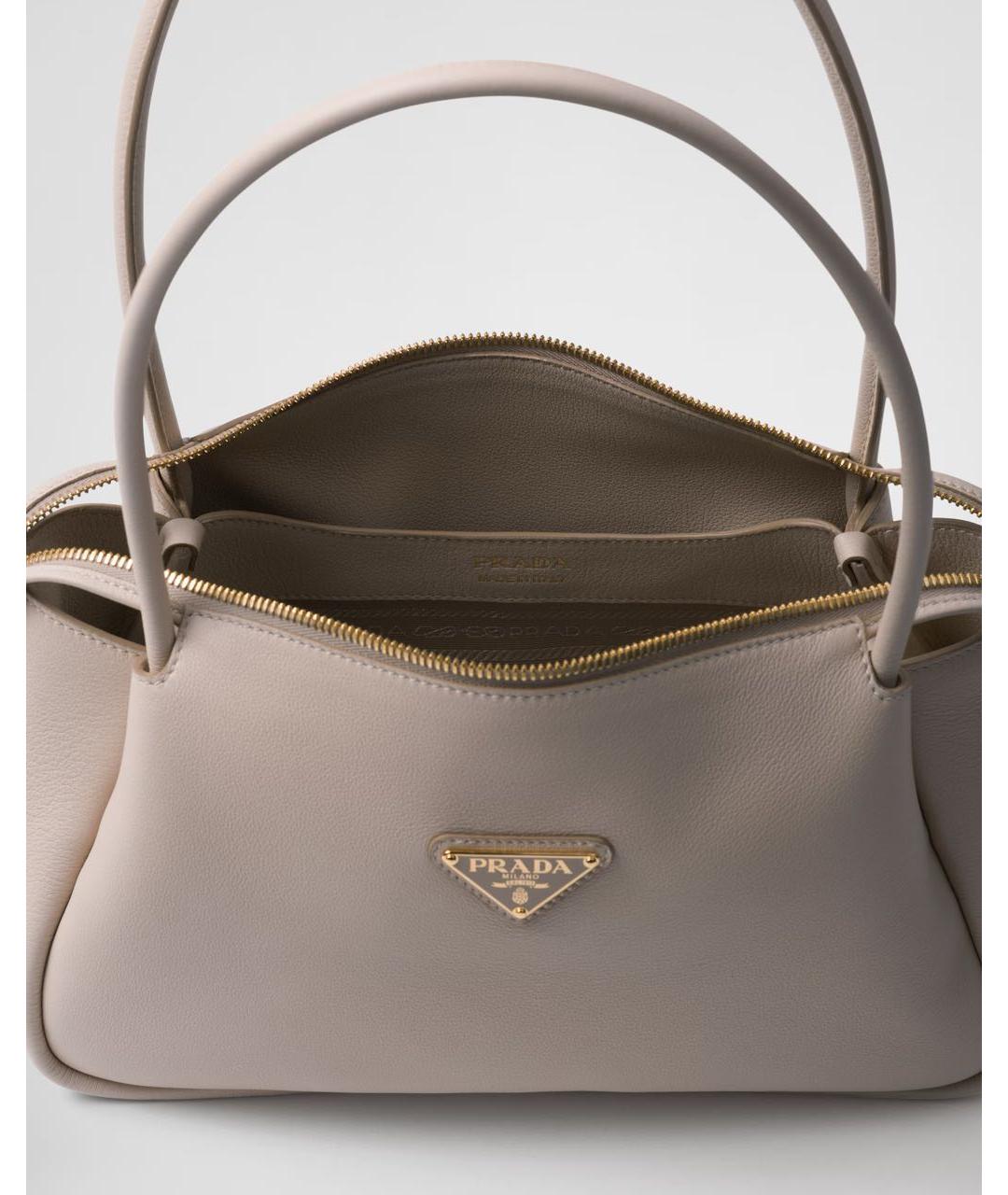 PRADA Серая кожаная сумка через плечо, фото 5