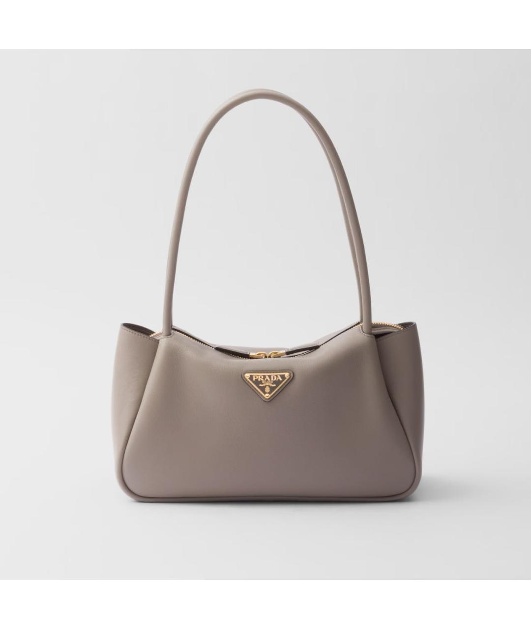 PRADA Серая кожаная сумка через плечо, фото 8