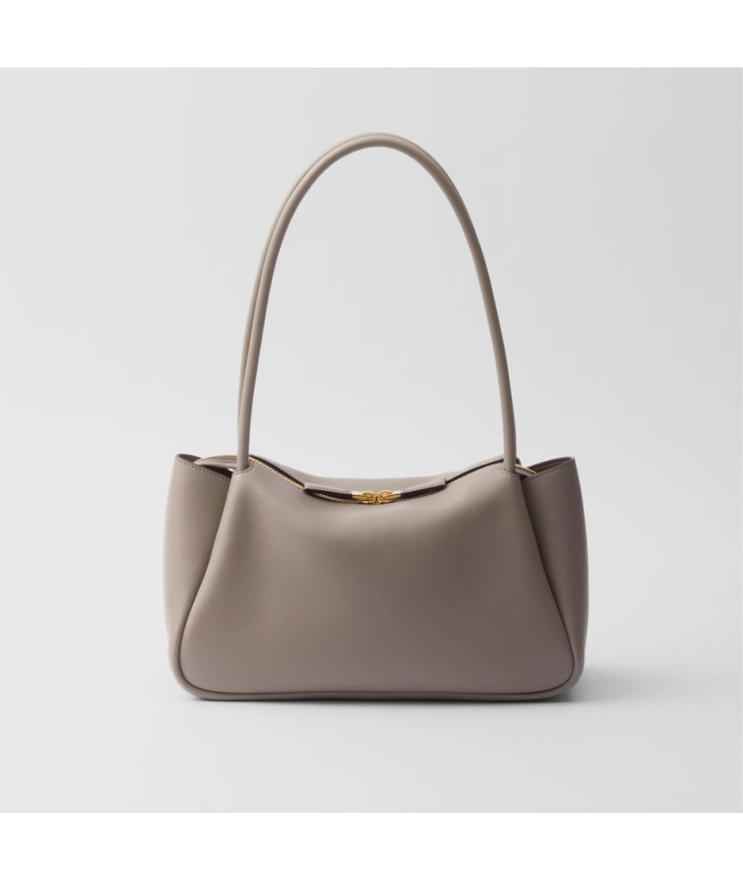 PRADA Серая кожаная сумка через плечо, фото 4