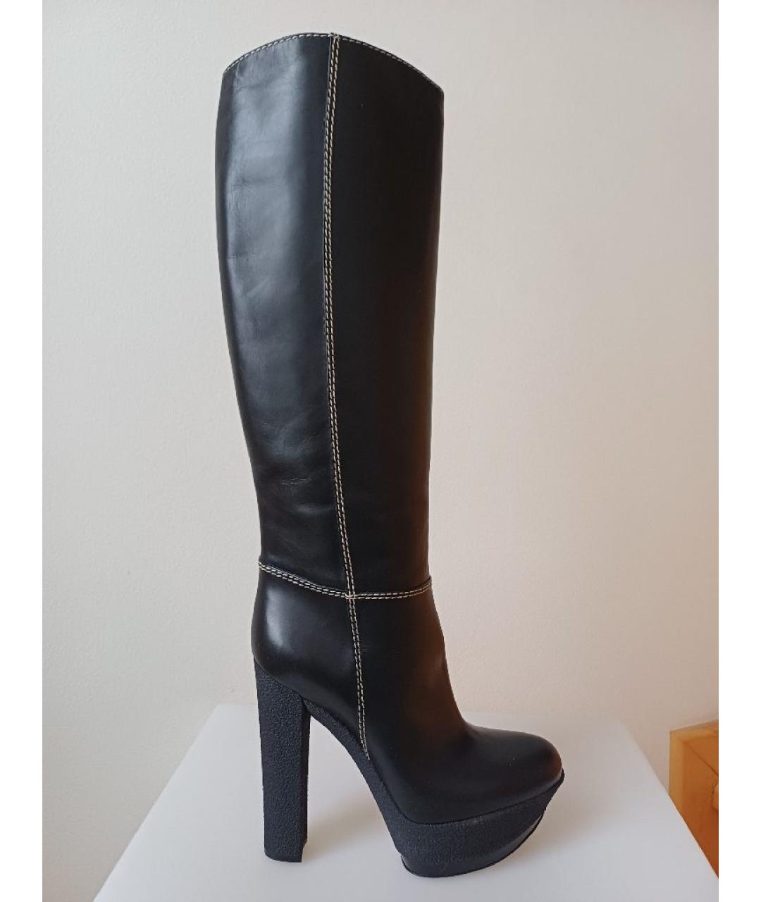 CASADEI Черные кожаные сапоги, фото 10