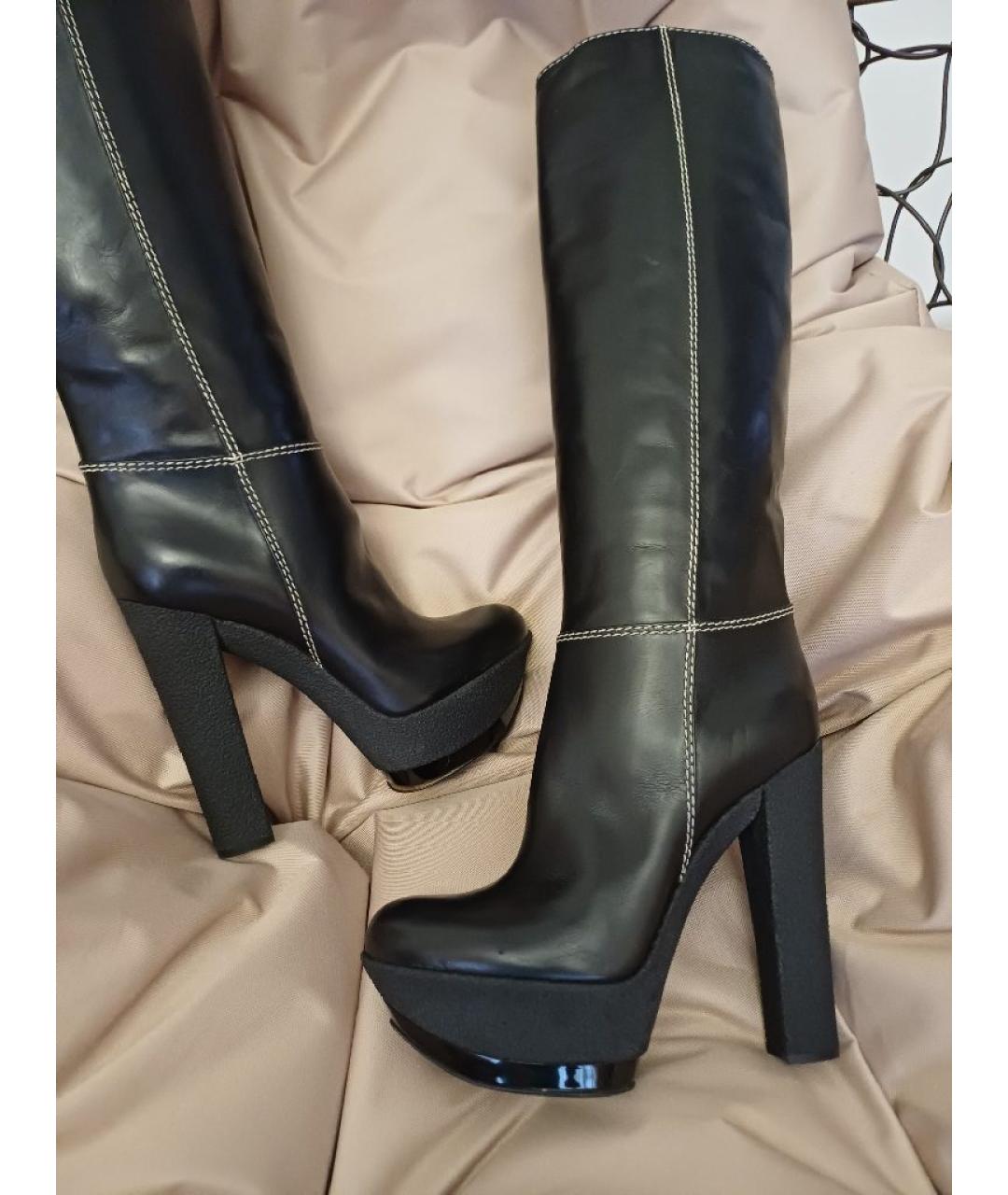 CASADEI Черные кожаные сапоги, фото 6