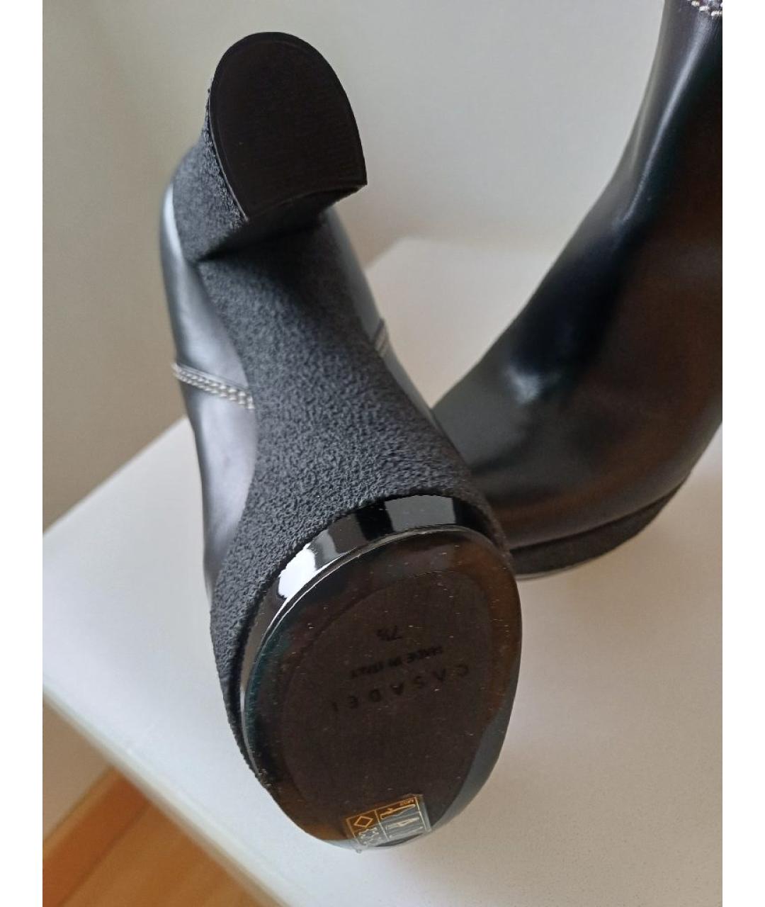 CASADEI Черные кожаные сапоги, фото 9