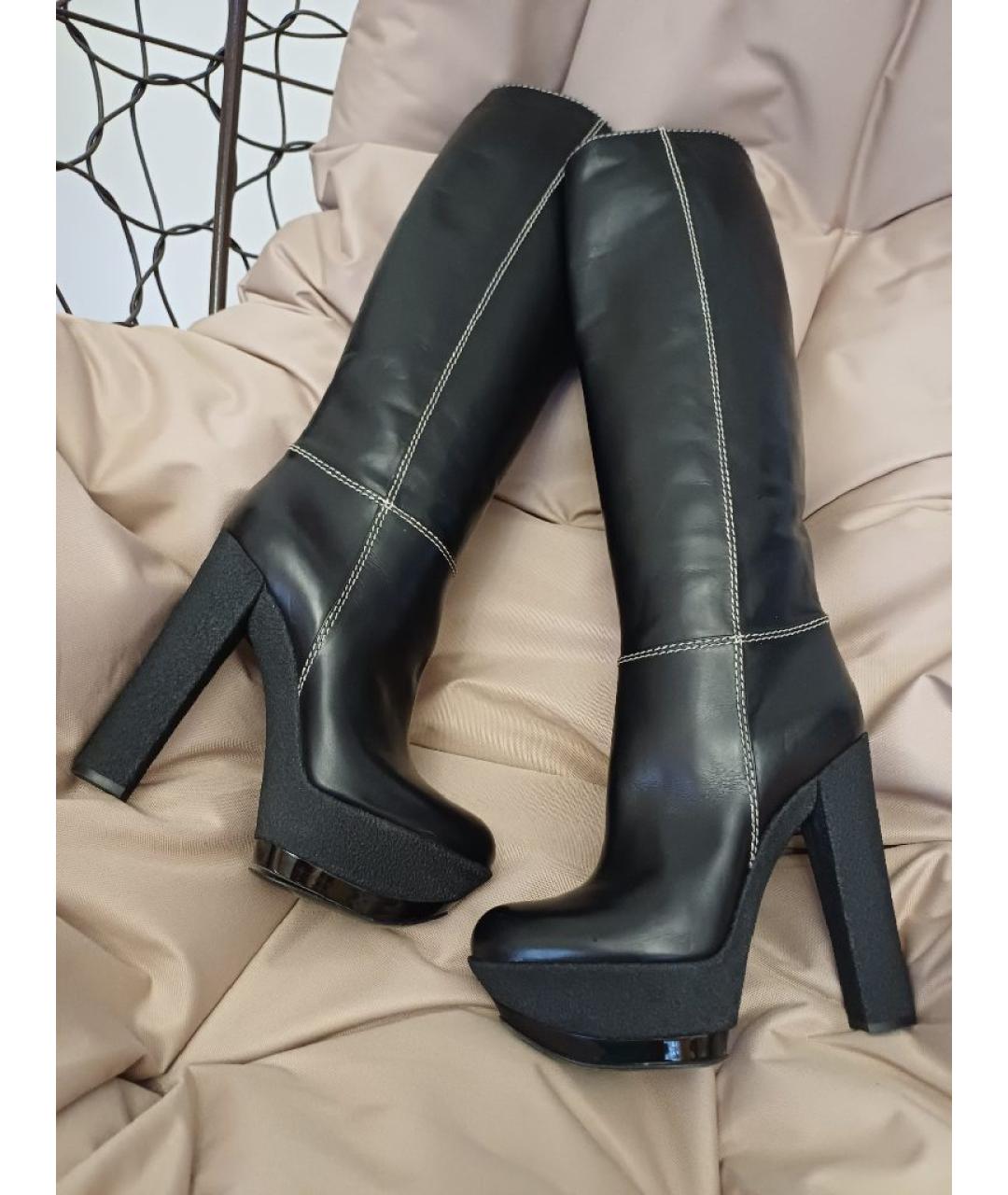 CASADEI Черные кожаные сапоги, фото 2