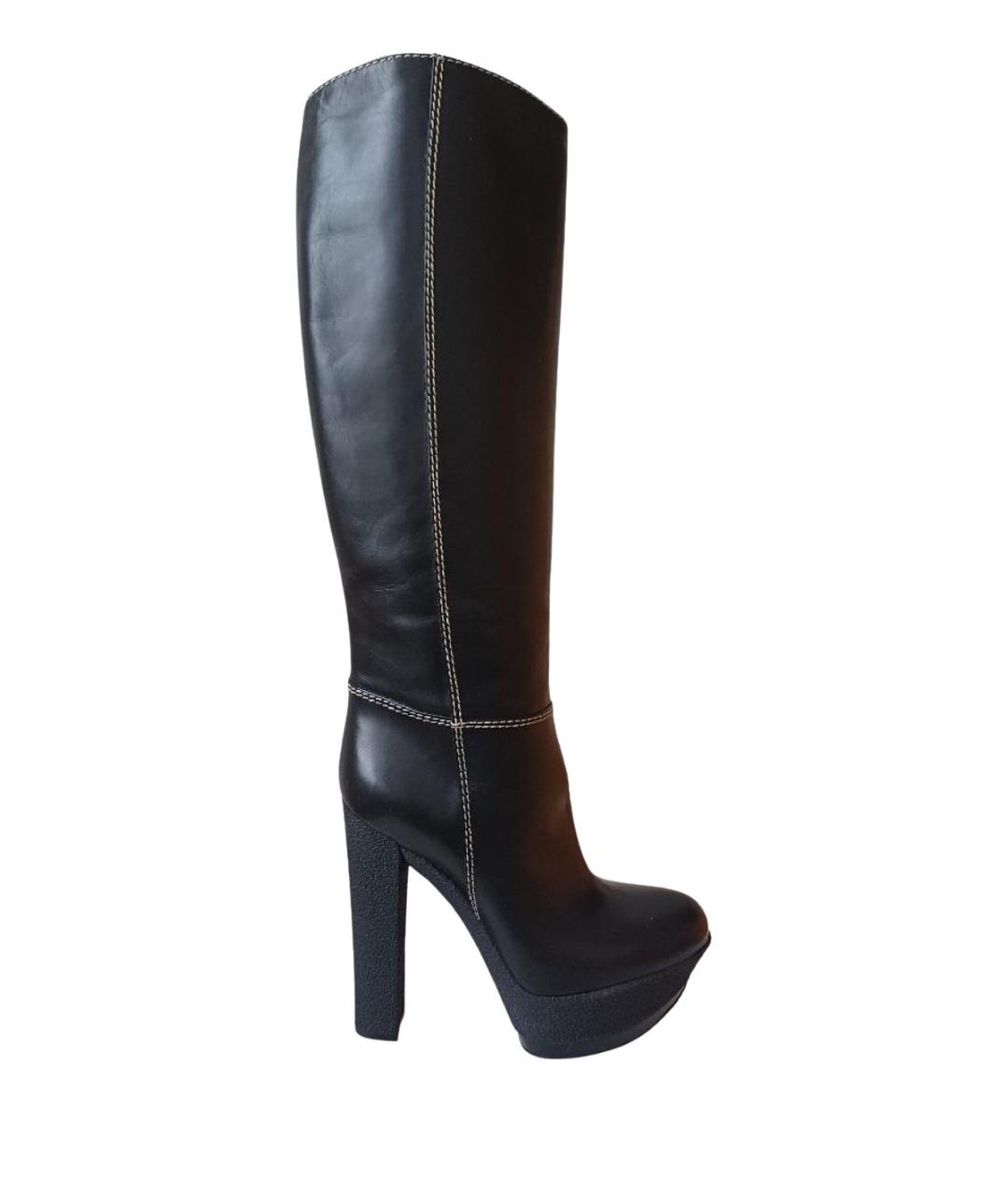 CASADEI Черные кожаные сапоги, фото 1