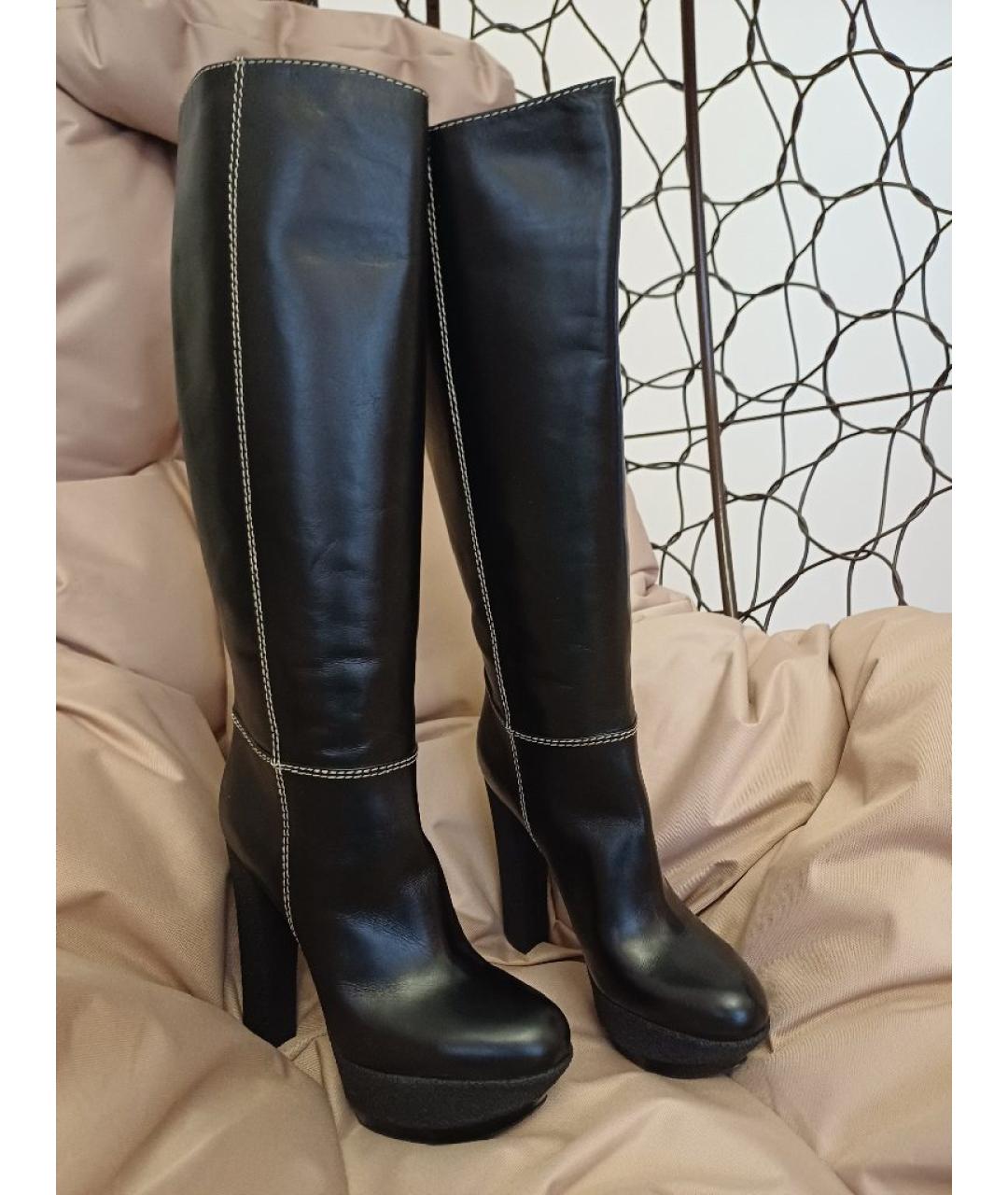 CASADEI Черные кожаные сапоги, фото 5