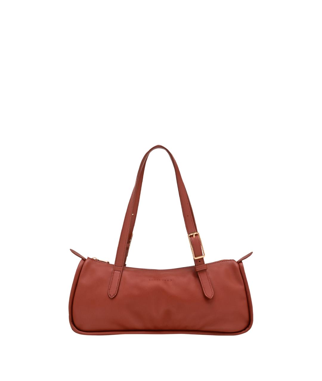 LONGCHAMP Коричневая кожаная сумка через плечо, фото 6