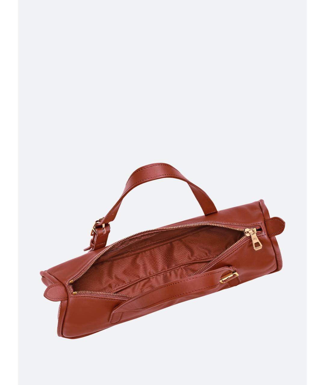 LONGCHAMP Коричневая кожаная сумка через плечо, фото 4