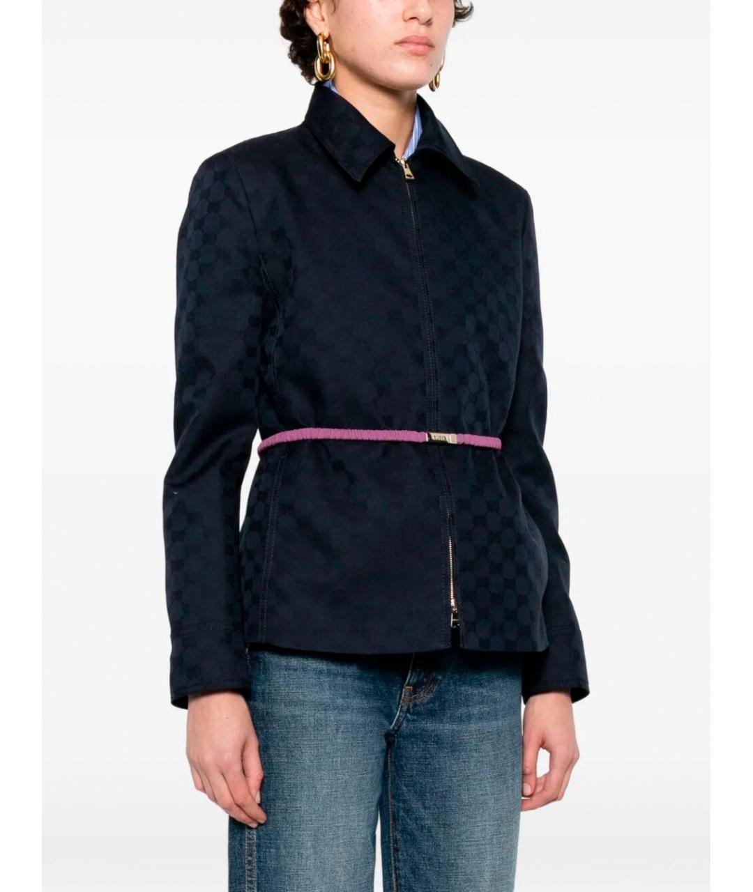 GUCCI Синий полиэстеровый жакет/пиджак, фото 5
