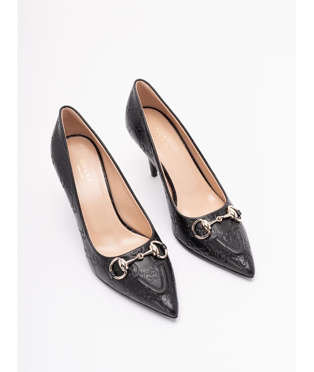 GUCCI Черные кожаные туфли, фото 5