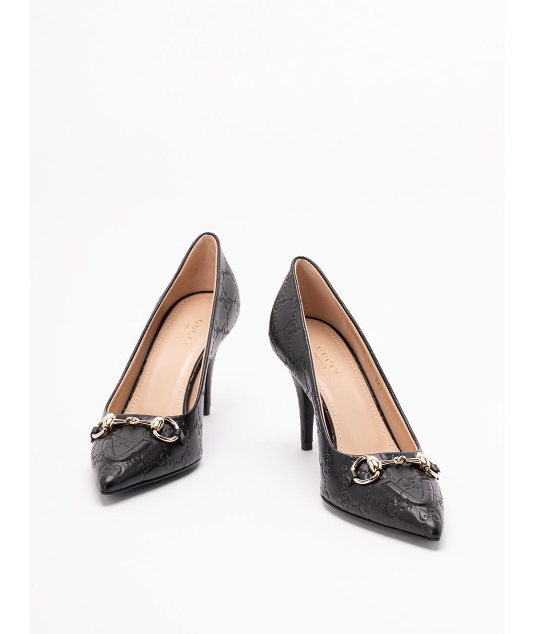 GUCCI Черные кожаные туфли, фото 2