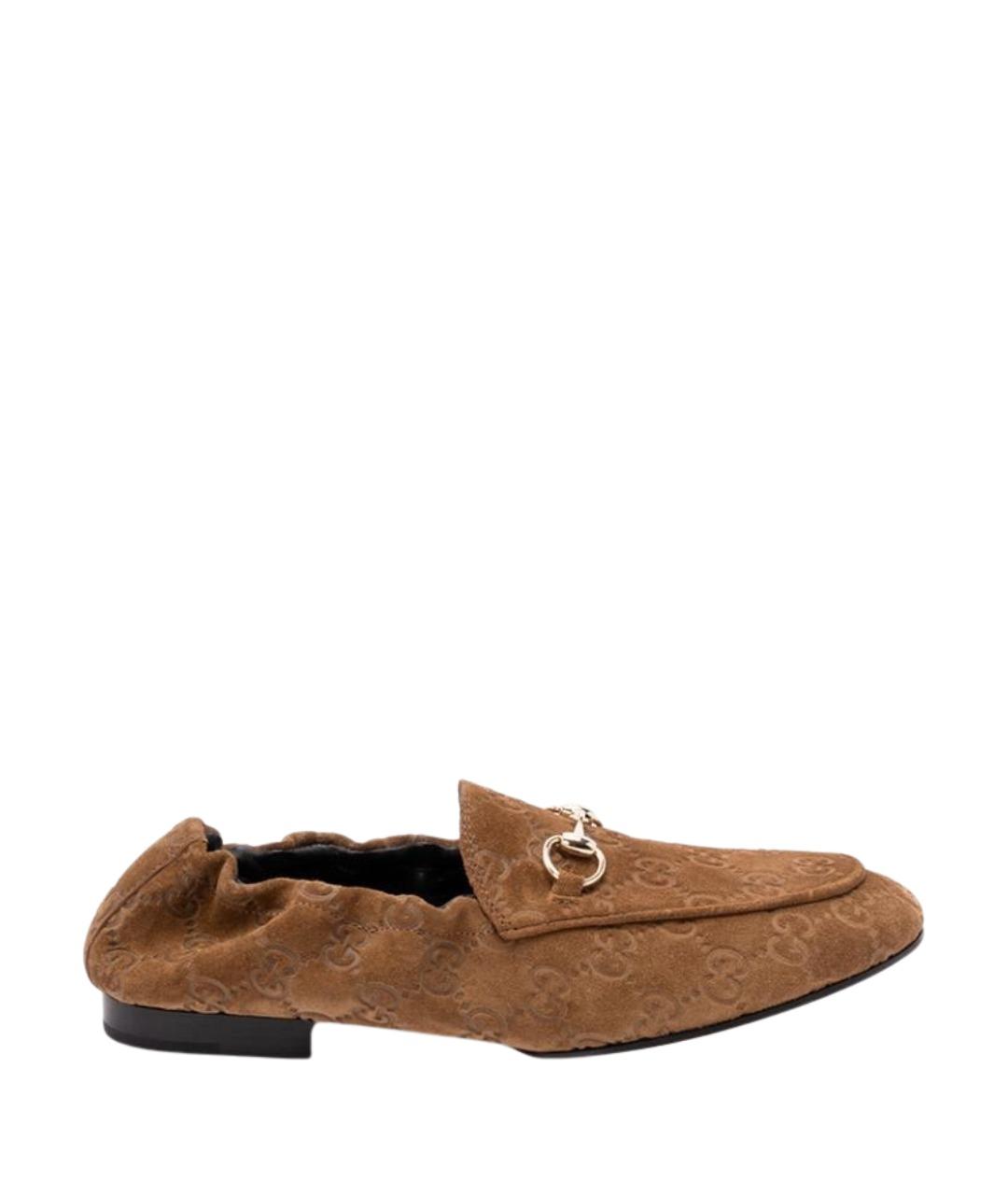 GUCCI Коричневые замшевые лоферы, фото 1