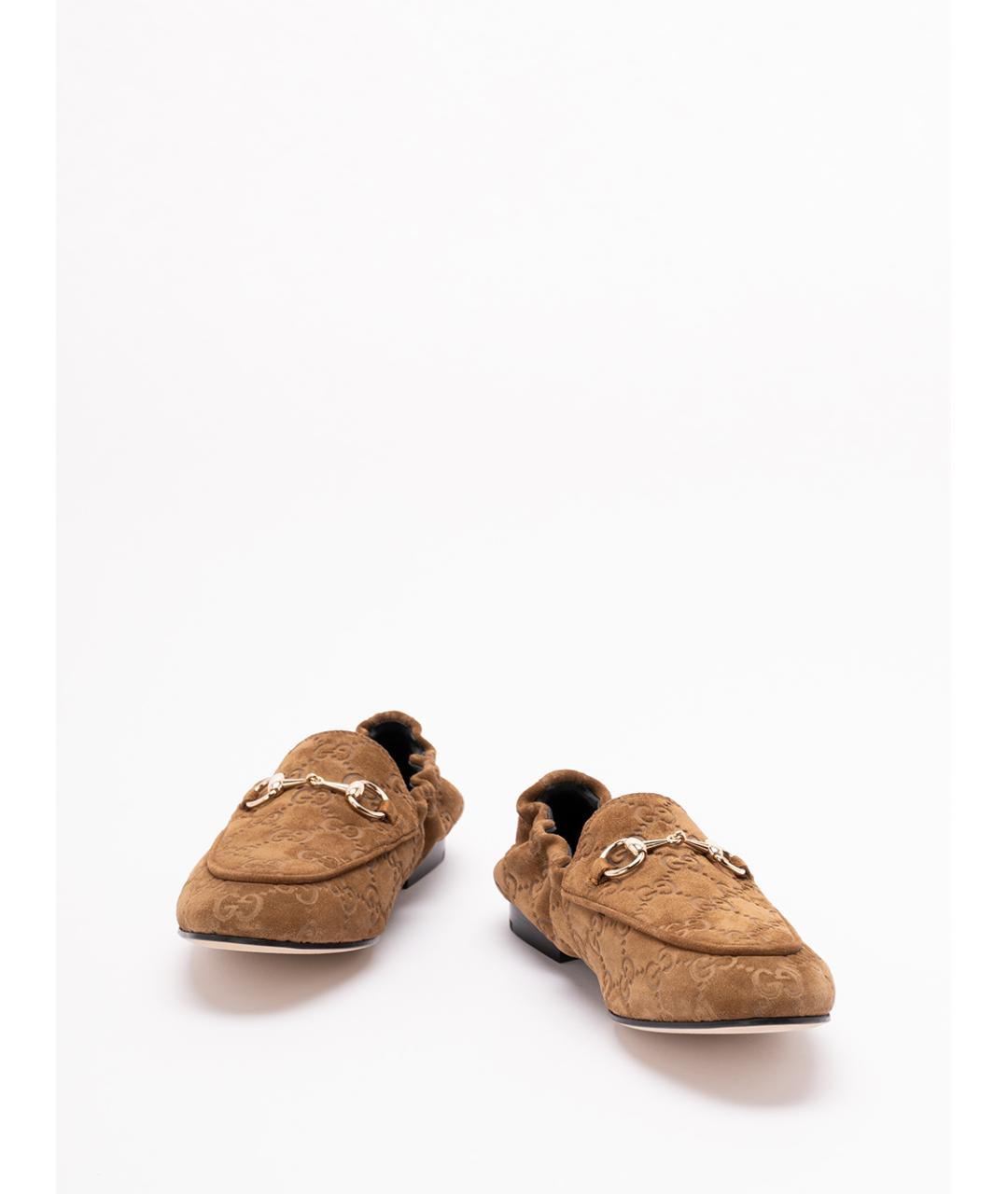 GUCCI Коричневые замшевые лоферы, фото 2