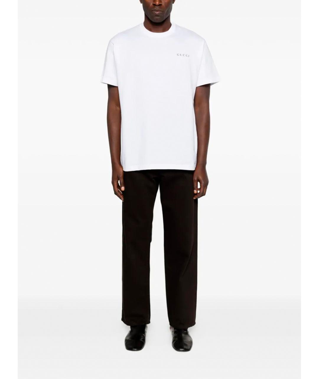 GUCCI Белая хлопковая футболка, фото 2