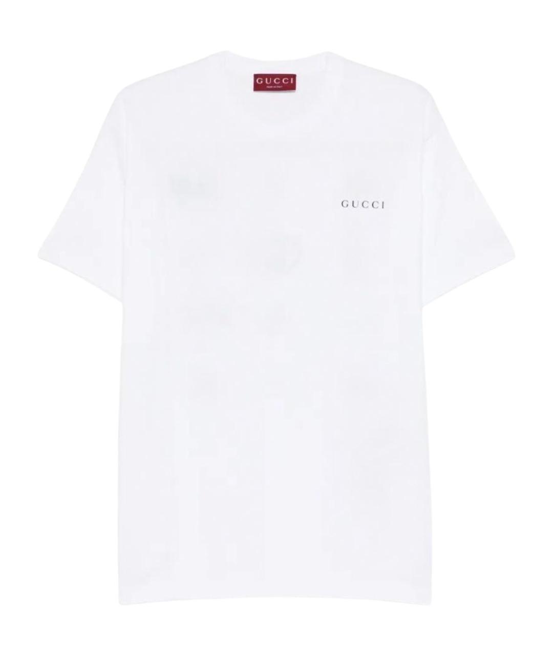GUCCI Белая хлопковая футболка, фото 1