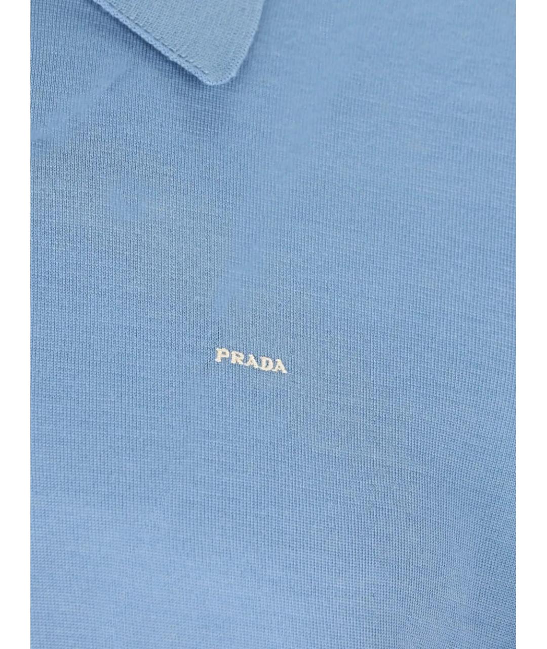 PRADA Голубое поло с коротким рукавом, фото 4
