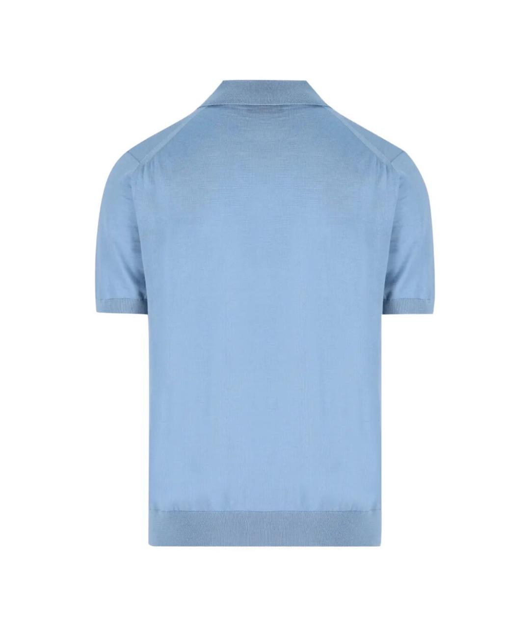 PRADA Голубое поло с коротким рукавом, фото 2