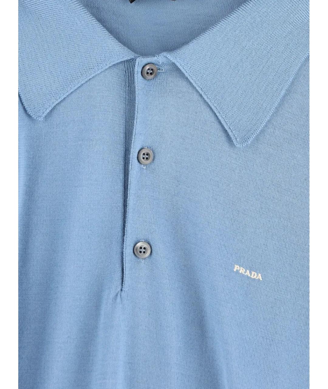 PRADA Голубое поло с коротким рукавом, фото 3