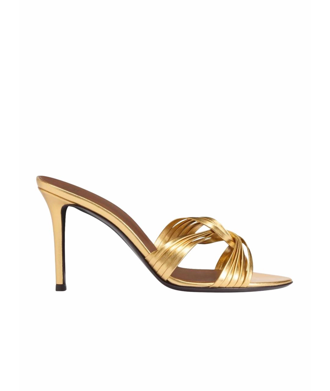 GIUSEPPE ZANOTTI DESIGN Золотые кожаные босоножки, фото 1