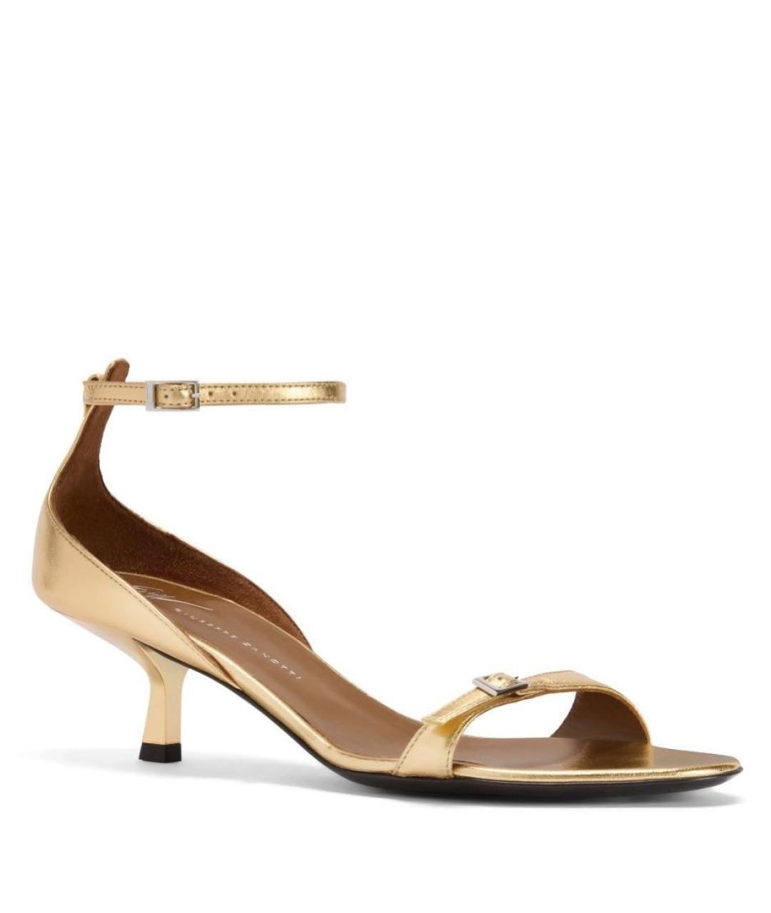 GIUSEPPE ZANOTTI DESIGN Золотые кожаные босоножки, фото 2