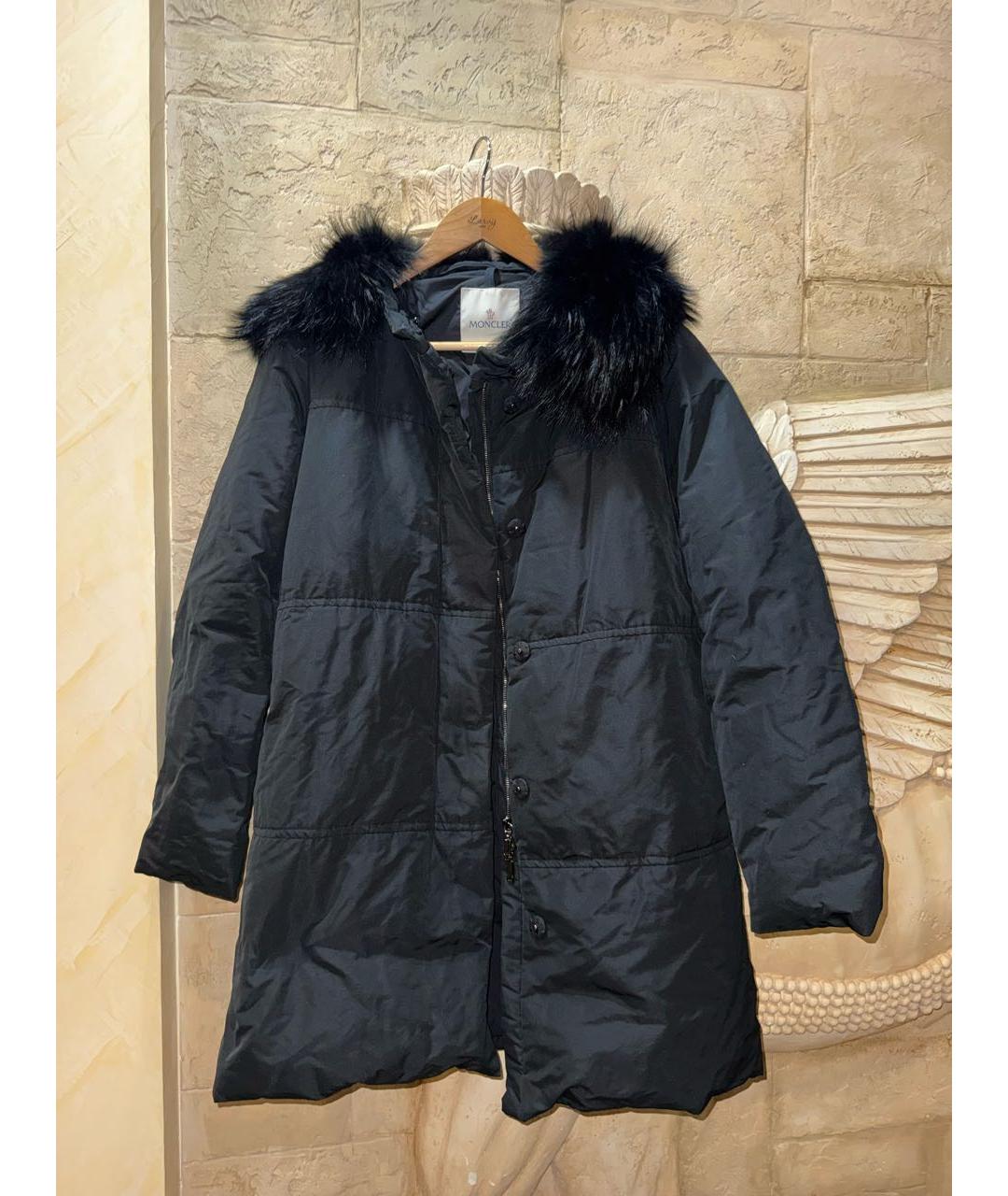 MONCLER Черный полиамидовый пуховик, фото 8