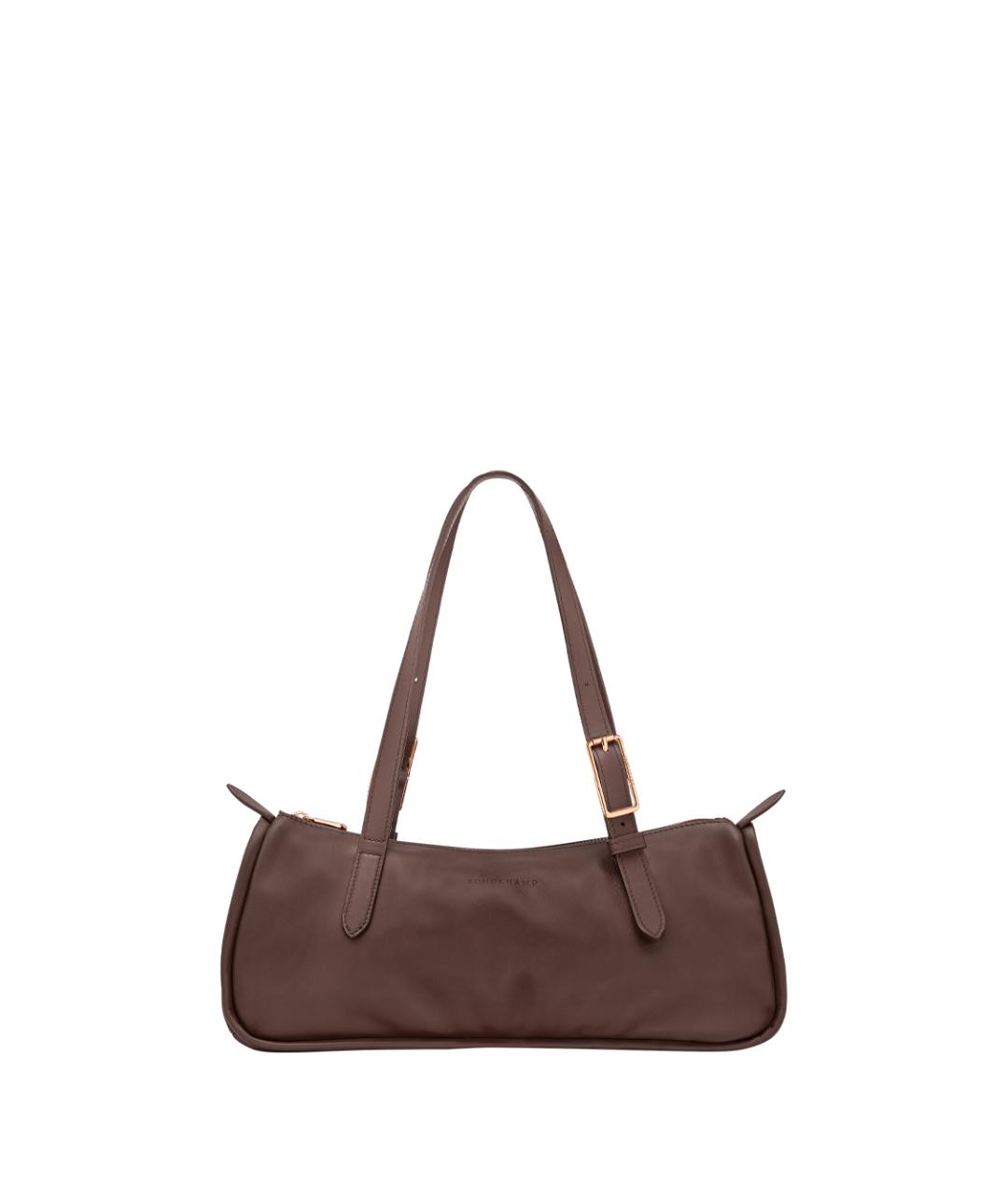 LONGCHAMP Коричневая кожаная сумка через плечо, фото 5