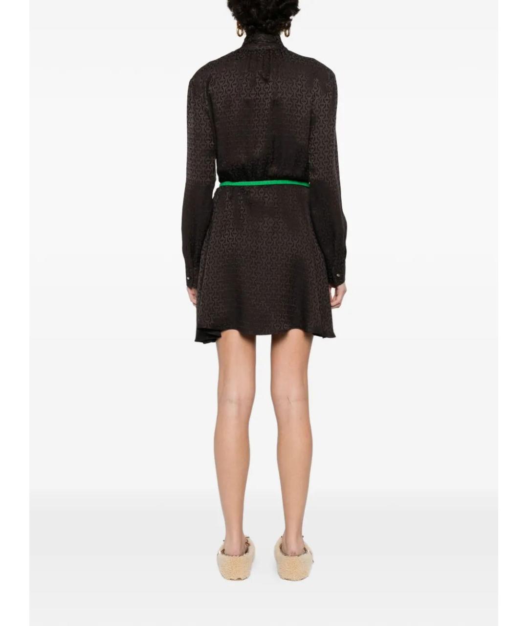 GUCCI Коричневое шелковое платье, фото 4