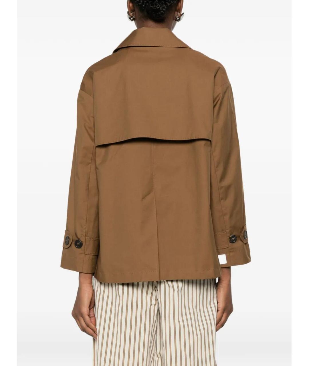 MAX MARA Коричневый хлопковый тренч/плащ, фото 3