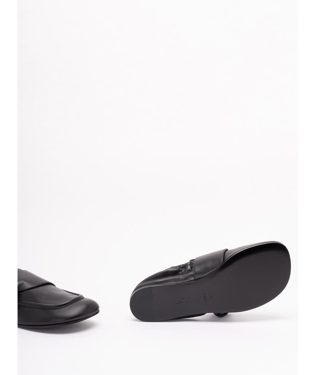 LOEWE Черные кожаные лоферы, фото 4