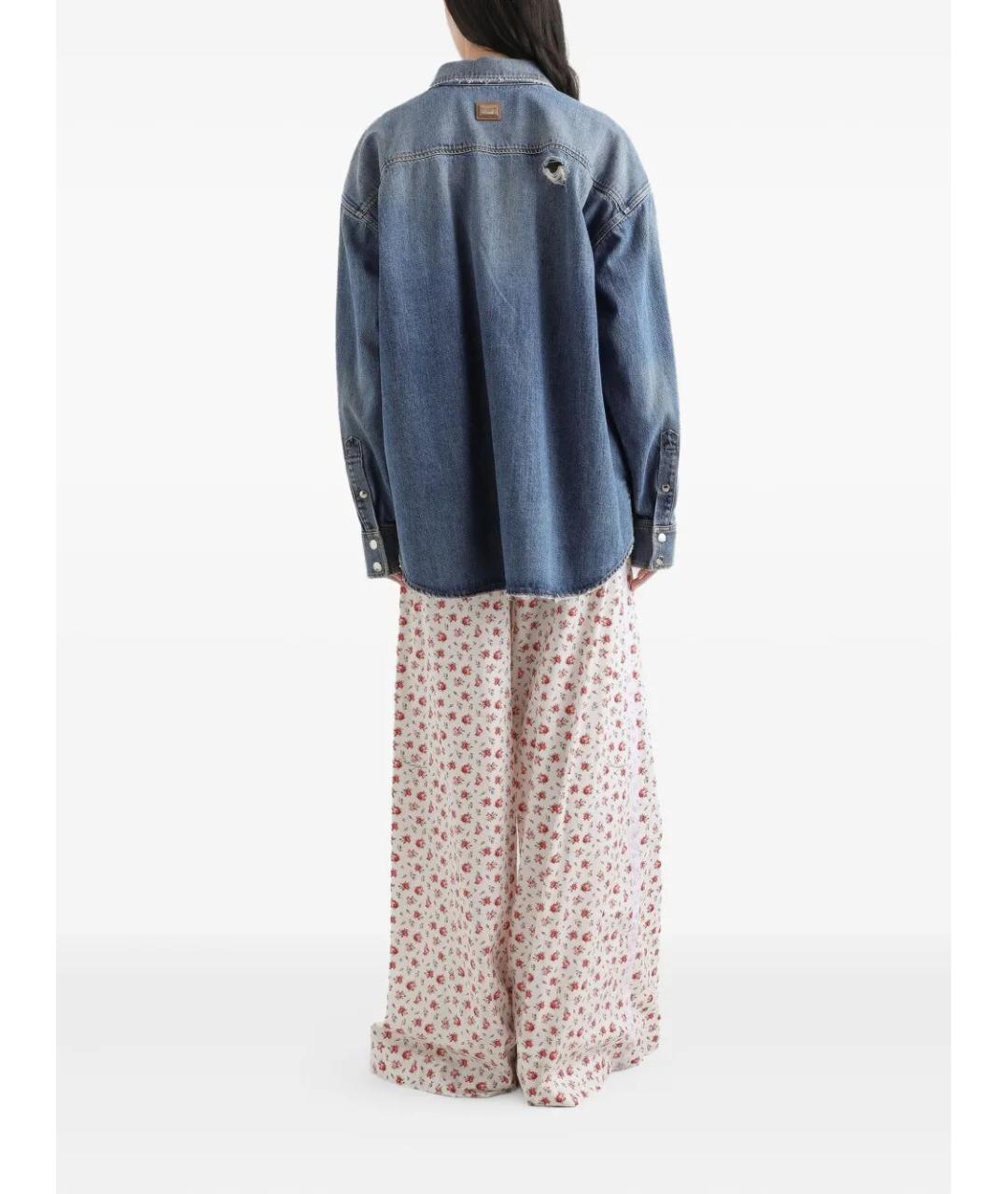 DOLCE&GABBANA Мульти хлопковые брюки широкие, фото 3