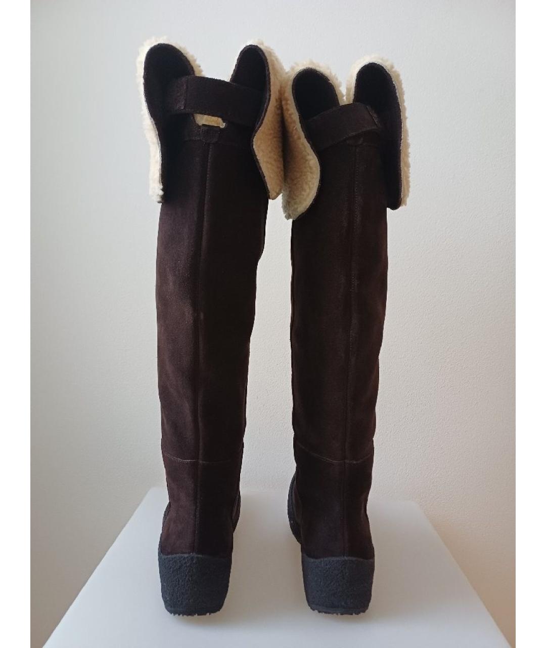 BALLY Коричневые замшевые ботфорты, фото 8