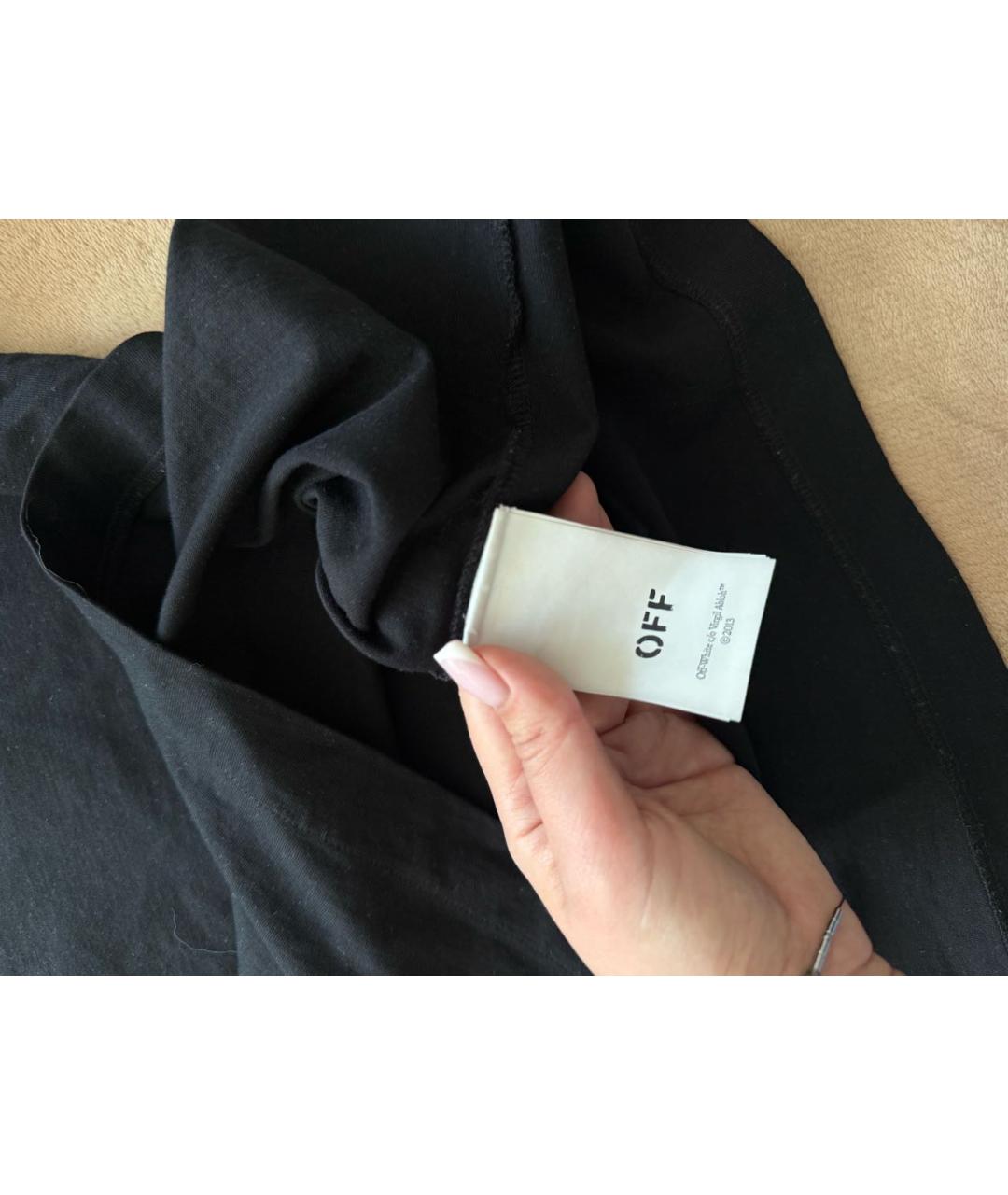 OFF-WHITE Черная хлопковая футболка, фото 7