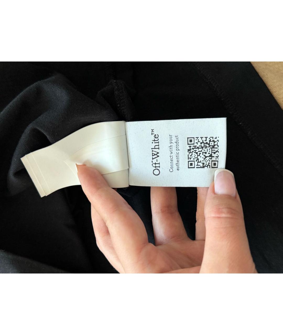 OFF-WHITE Черная хлопковая футболка, фото 4